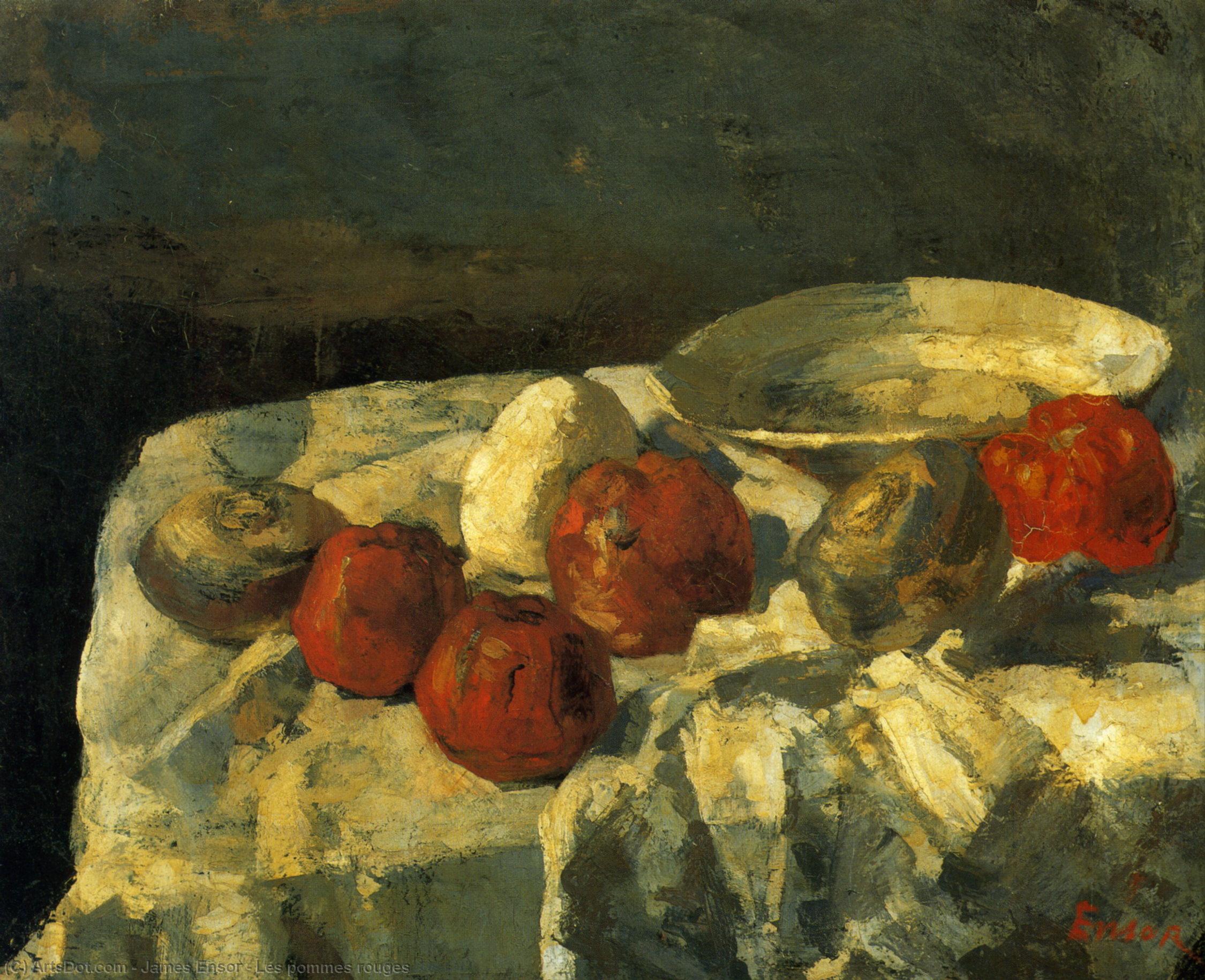 WikiOO.org - Encyclopedia of Fine Arts - Maalaus, taideteos James Ensor - Les pommes rouges