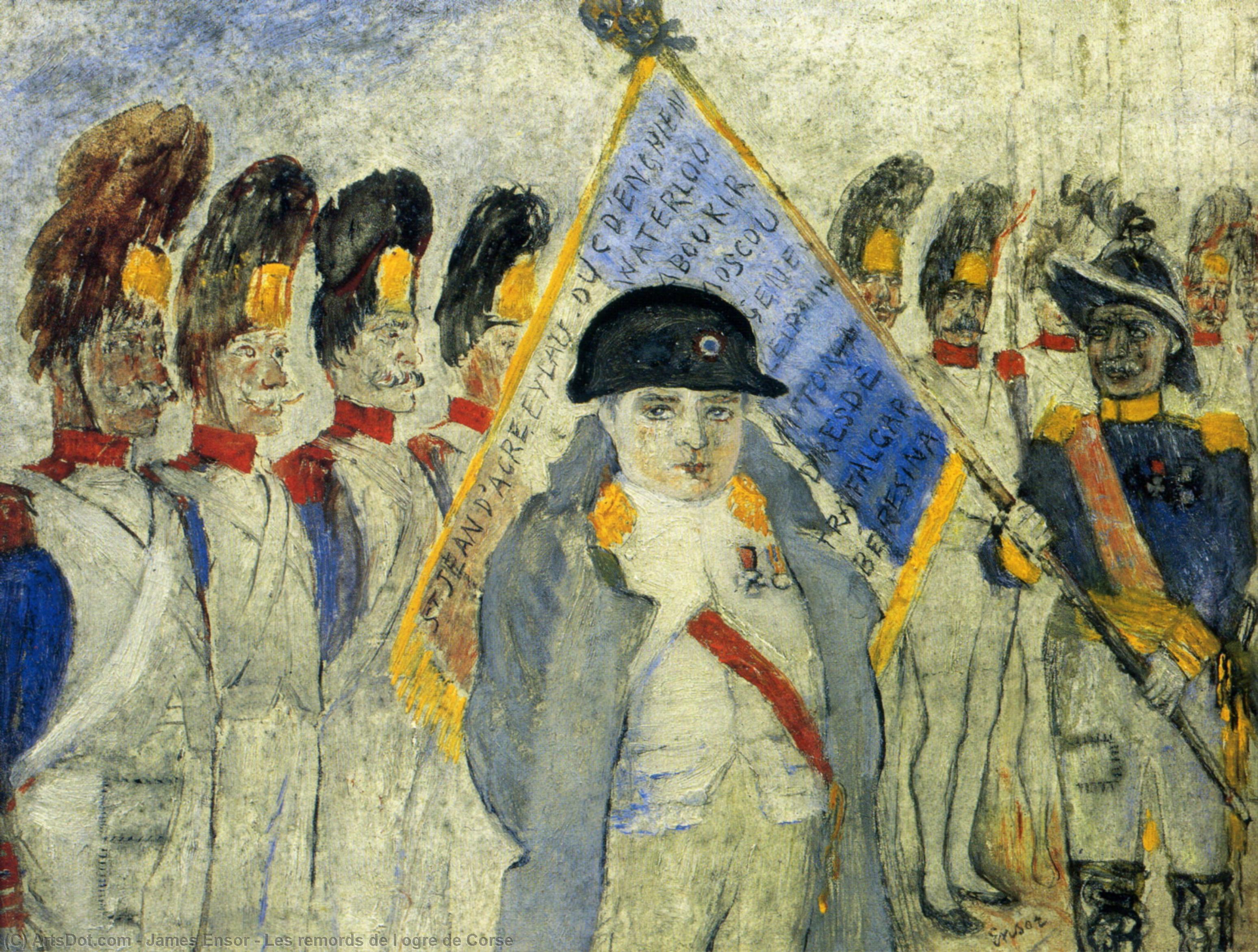 WikiOO.org - Encyclopedia of Fine Arts - Schilderen, Artwork James Ensor - Les remords de l ogre de Corse