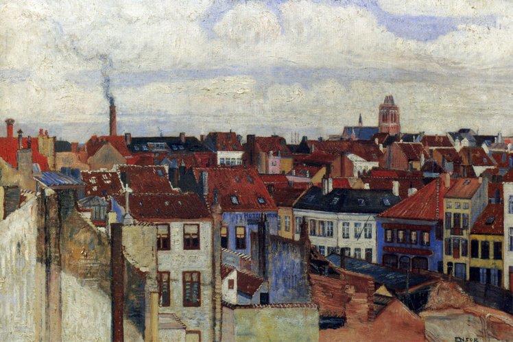WikiOO.org - Encyclopedia of Fine Arts - Lukisan, Artwork James Ensor - Les Toits d' Ostende 1