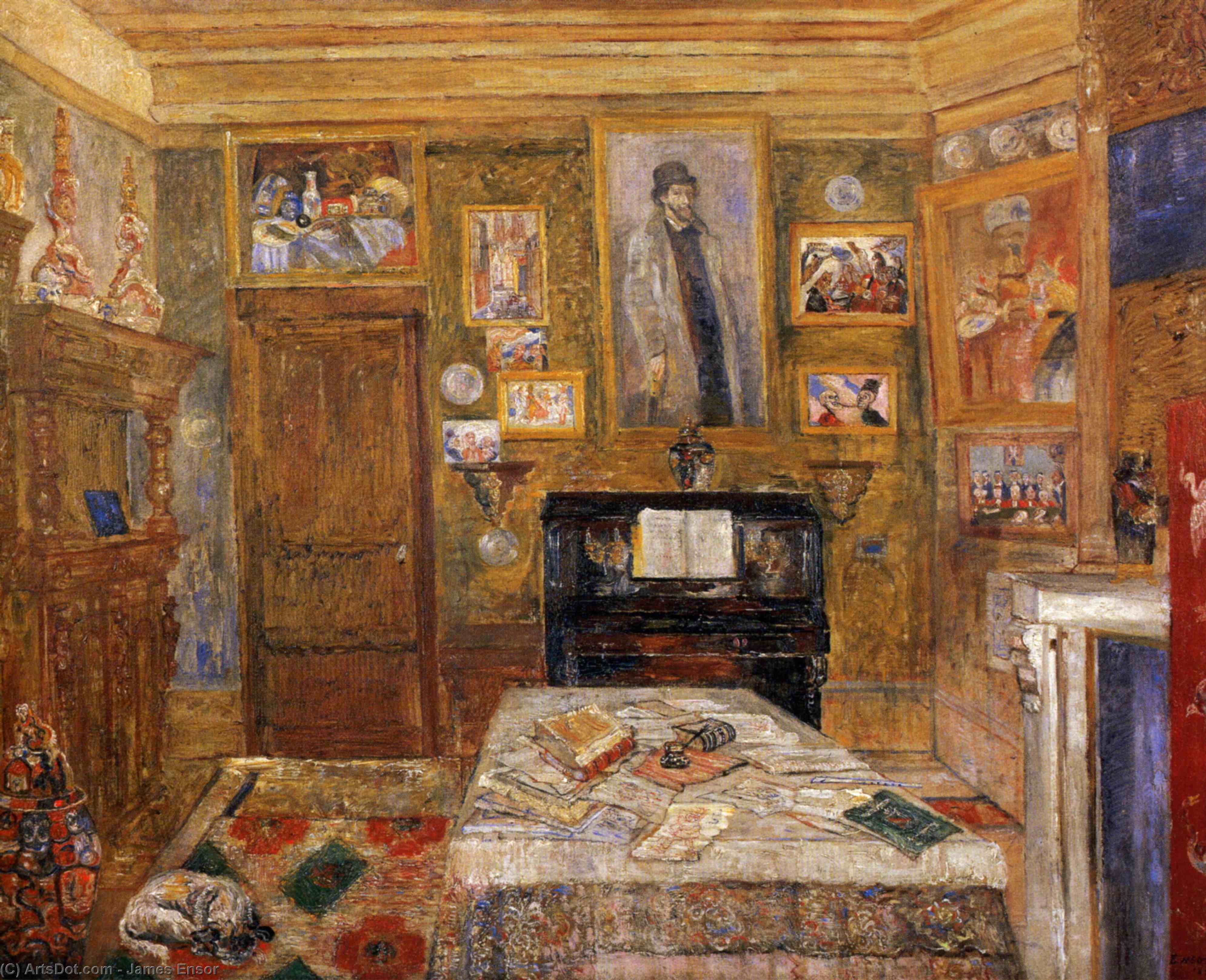 WikiOO.org - Encyclopedia of Fine Arts - Målning, konstverk James Ensor - Ma Chambre preferee