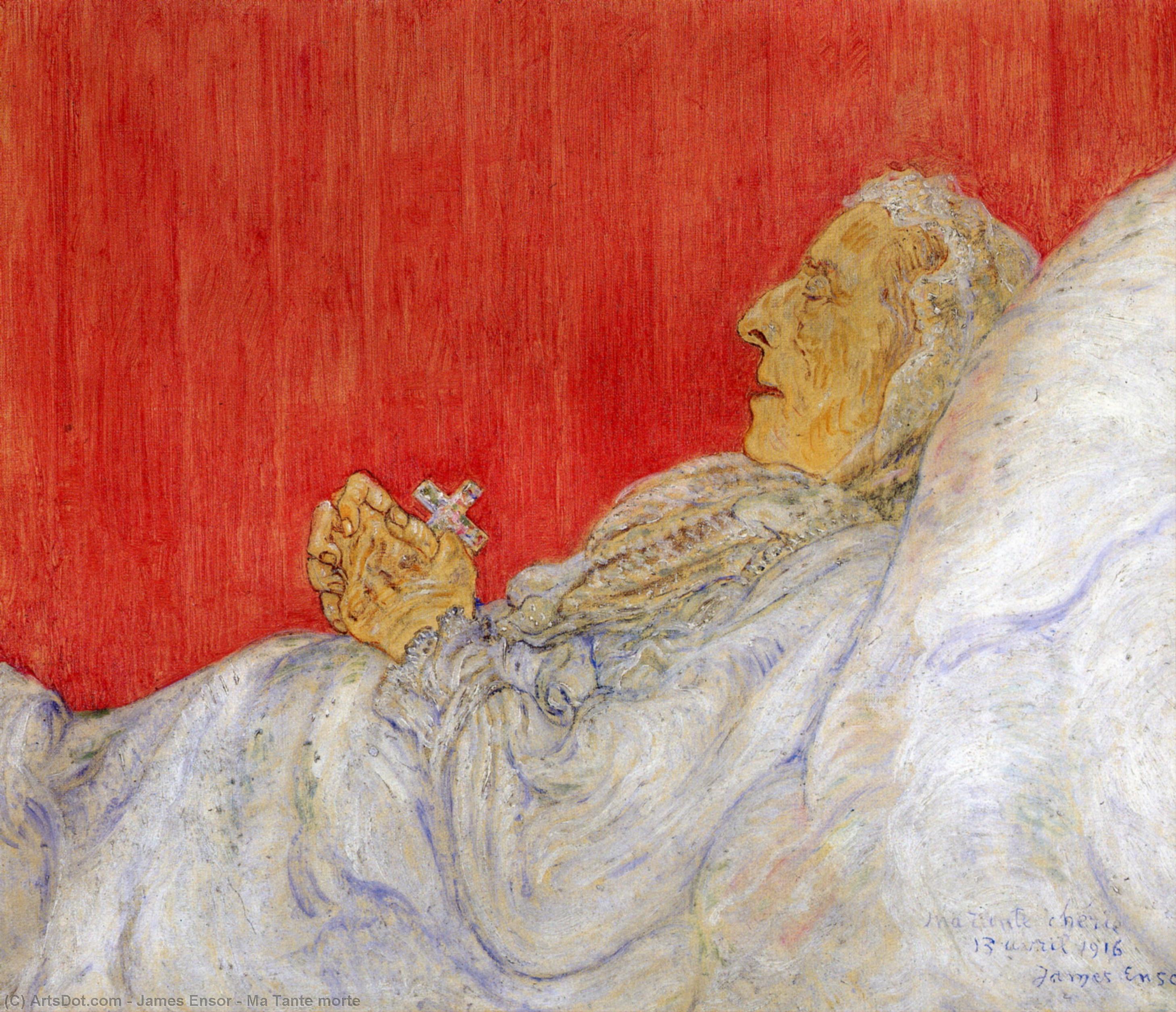 WikiOO.org - دایره المعارف هنرهای زیبا - نقاشی، آثار هنری James Ensor - Ma Tante morte
