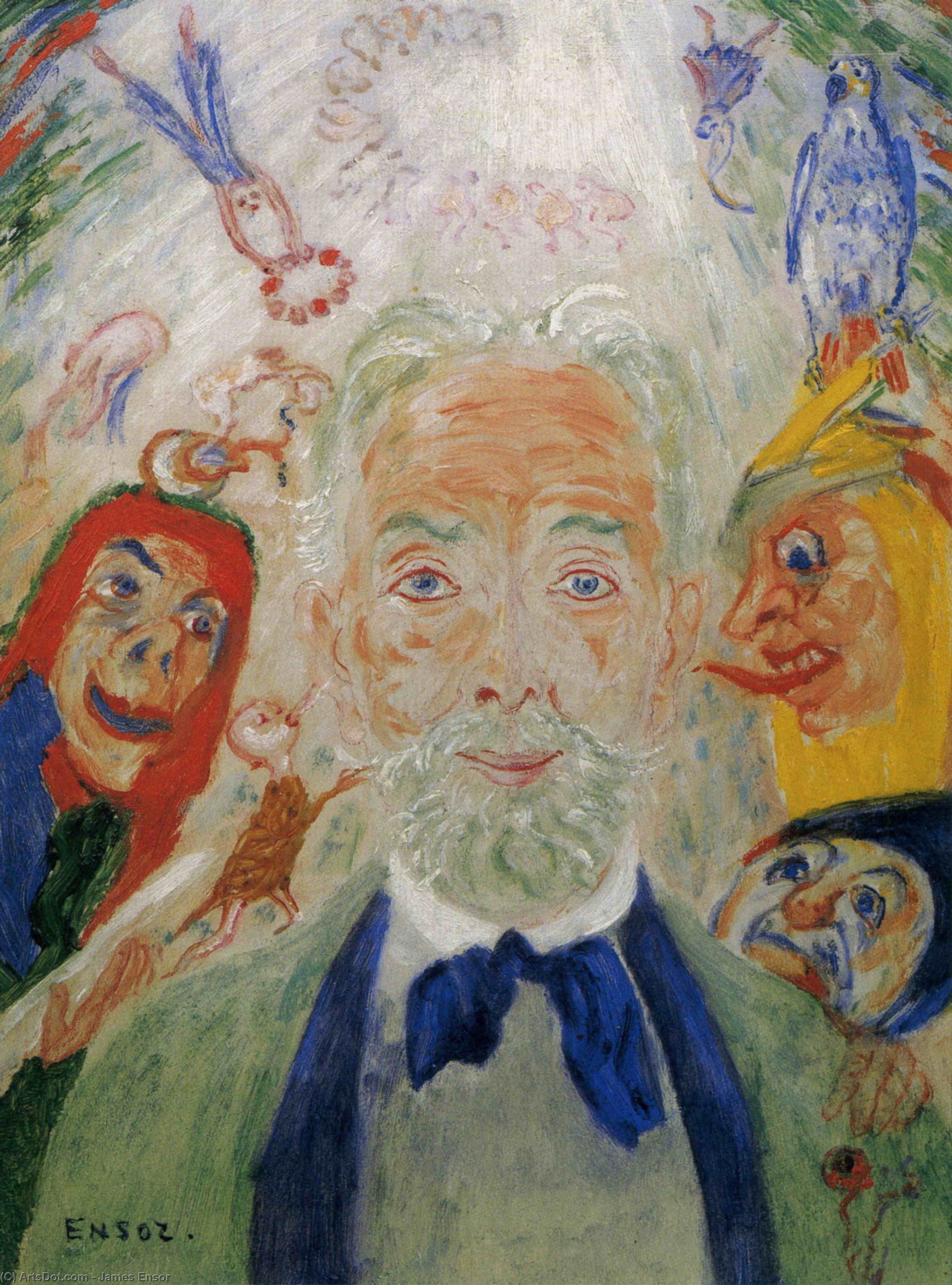 WikiOO.org - Encyclopedia of Fine Arts - Maľba, Artwork James Ensor - Moi et mon milieu