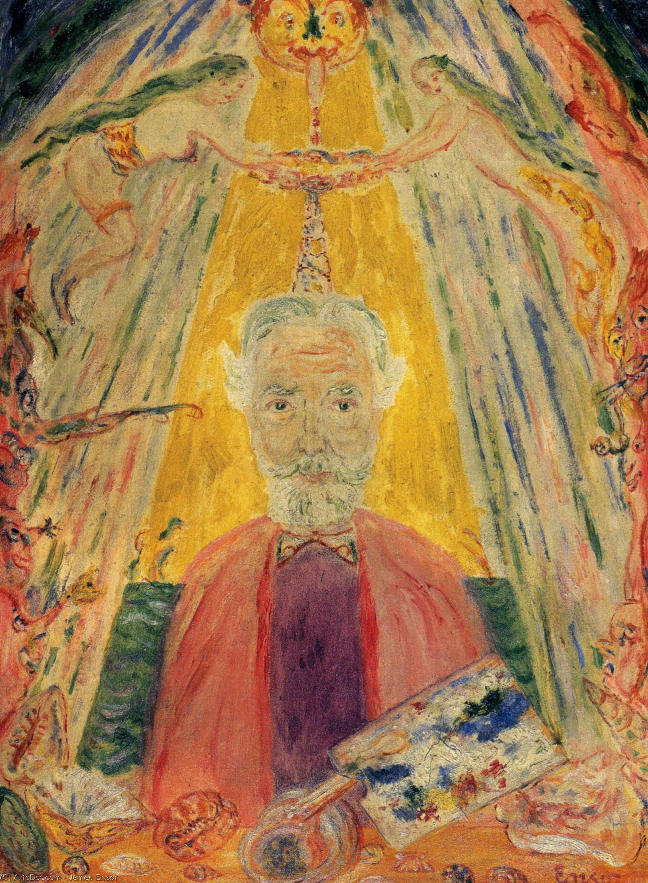 WikiOO.org - Enciclopedia of Fine Arts - Pictura, lucrări de artă James Ensor - Moi ma couleur et mes attributs