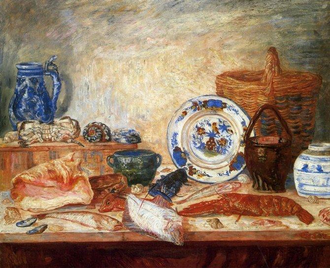 Wikioo.org - The Encyclopedia of Fine Arts - Painting, Artwork by James Ensor - Poissons homard et coquillages