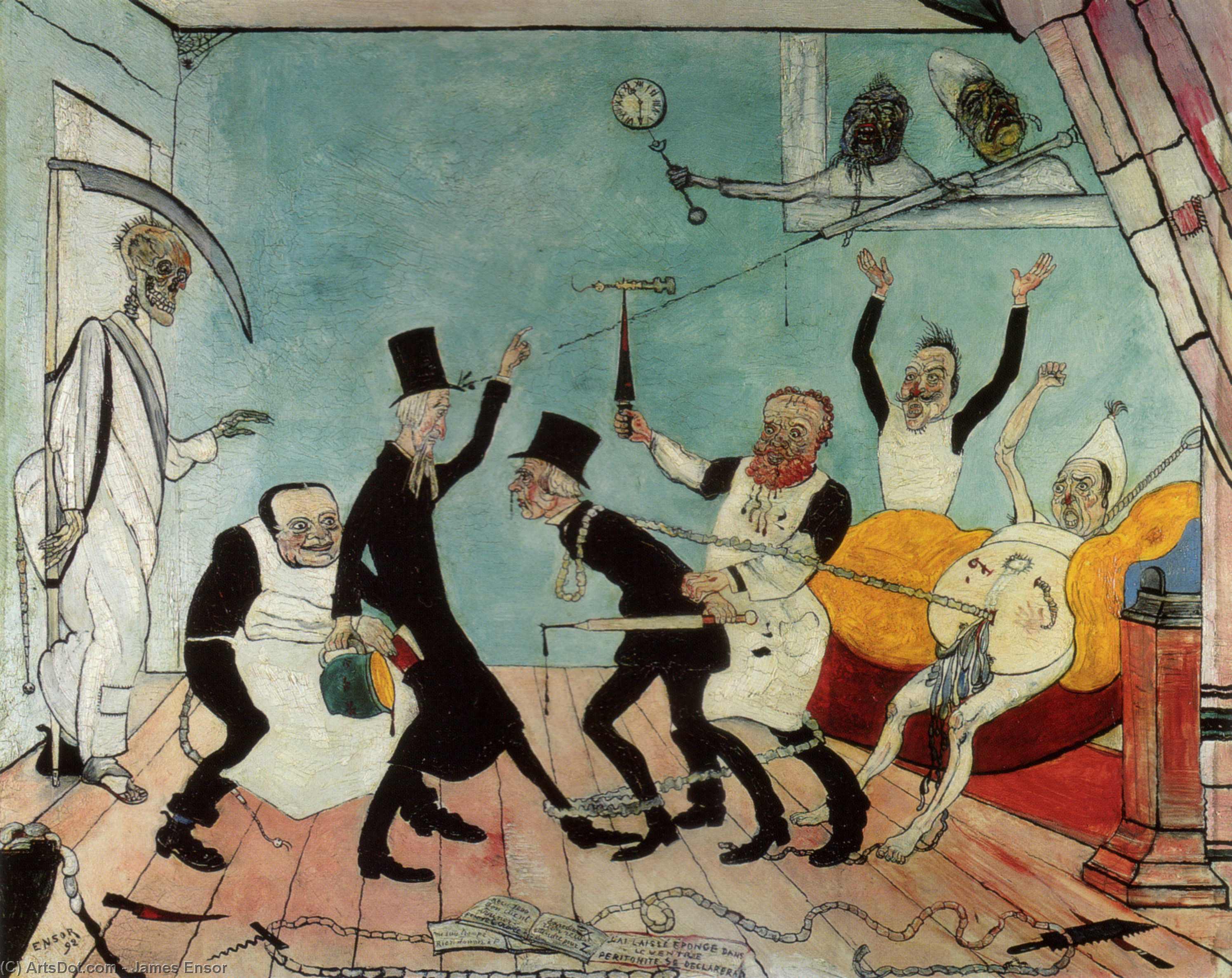 WikiOO.org - Encyclopedia of Fine Arts - Lukisan, Artwork James Ensor - The Bad Doctors