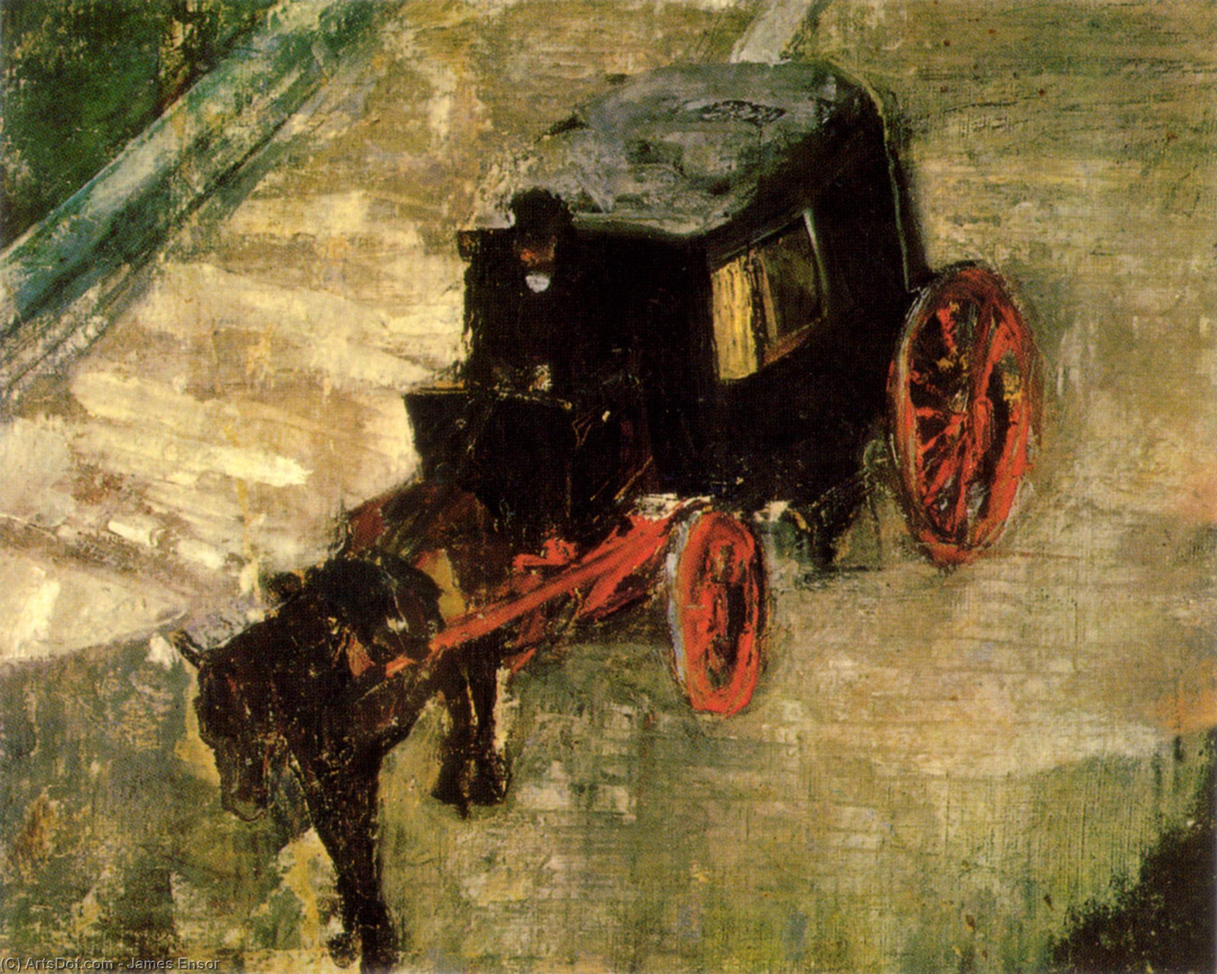 WikiOO.org - Encyclopedia of Fine Arts - Lukisan, Artwork James Ensor - The Cab