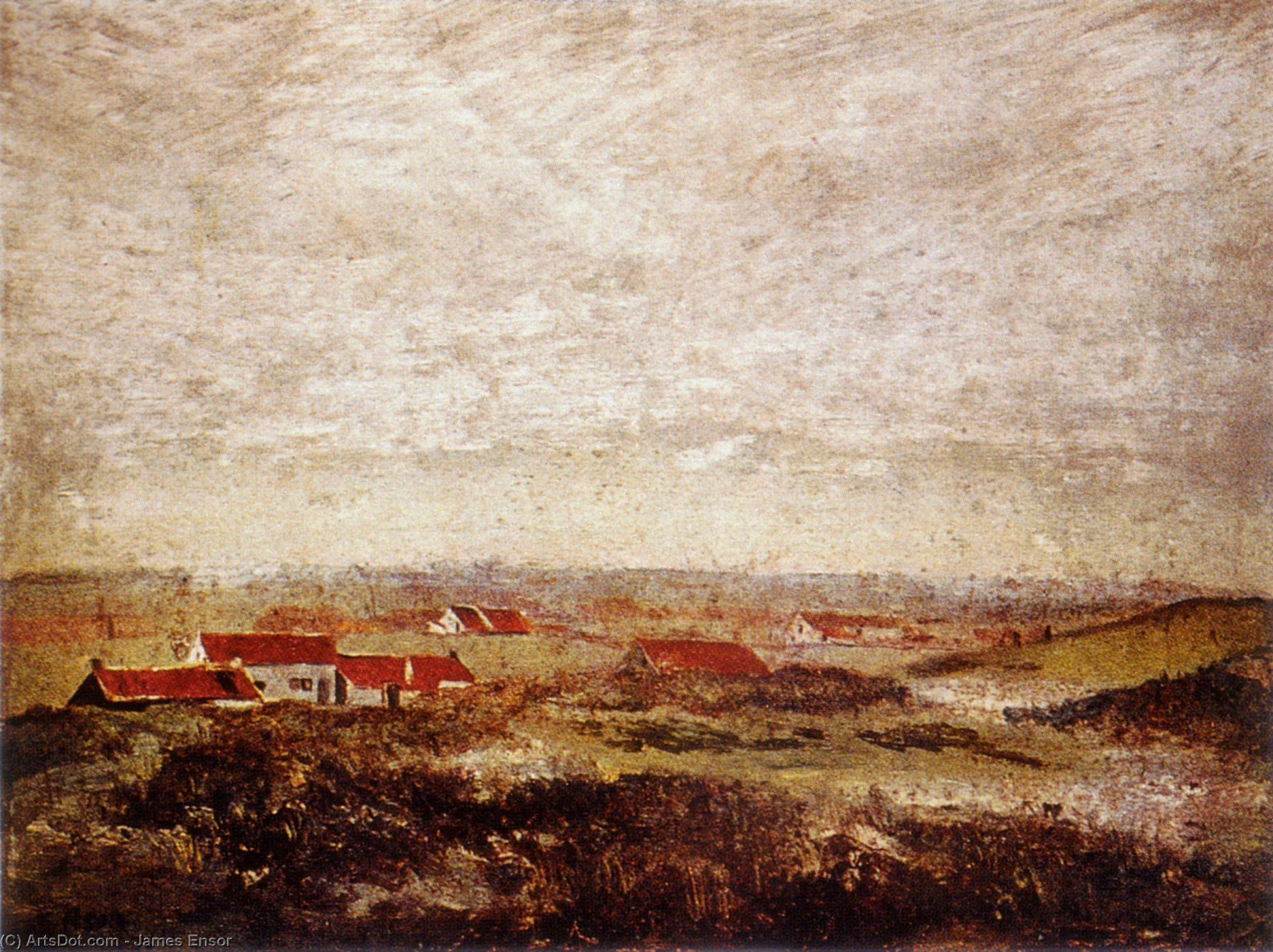 Wikioo.org - The Encyclopedia of Fine Arts - Painting, Artwork by James Ensor - The Flemish Flats Seen from the Dunes