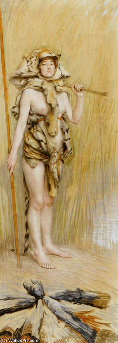 Wikioo.org - The Encyclopedia of Fine Arts - Painting, Artwork by James Jacques Joseph Tissot - La Femme Prehistorique
