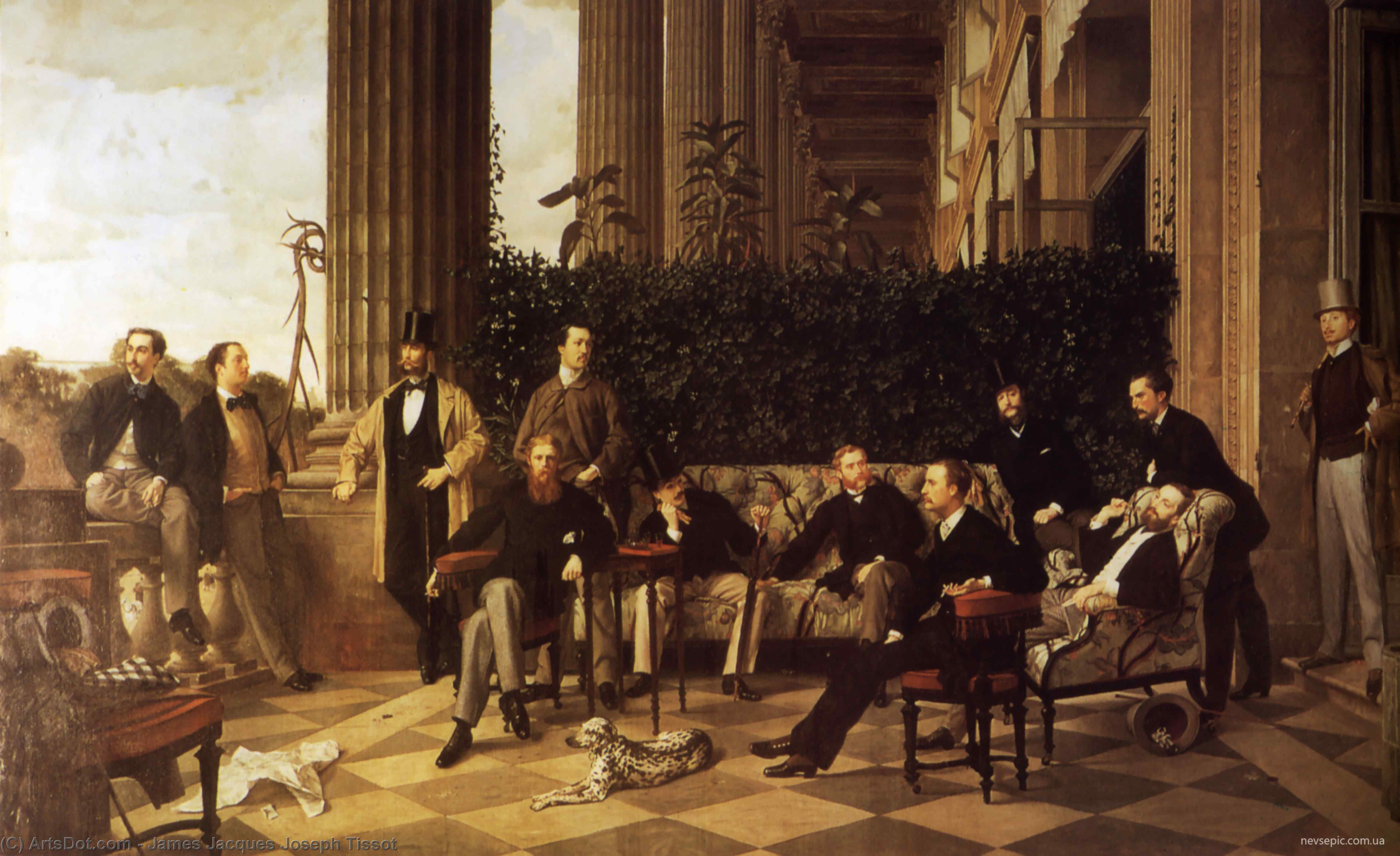 WikiOO.org - Encyclopedia of Fine Arts - Maleri, Artwork James Jacques Joseph Tissot - The Circle of the Rue Royale