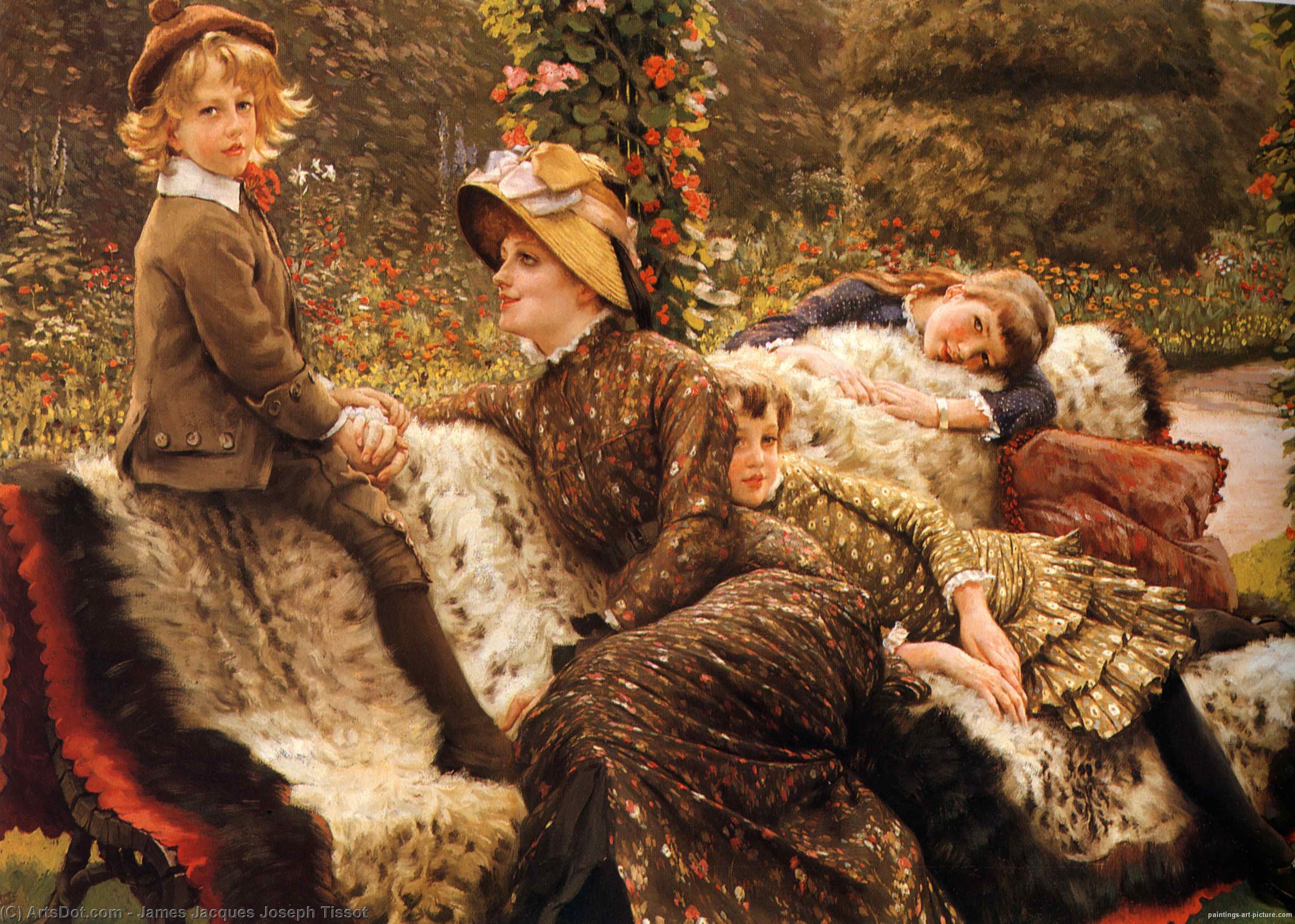 Wikioo.org - The Encyclopedia of Fine Arts - Painting, Artwork by James Jacques Joseph Tissot - The Garden Bench