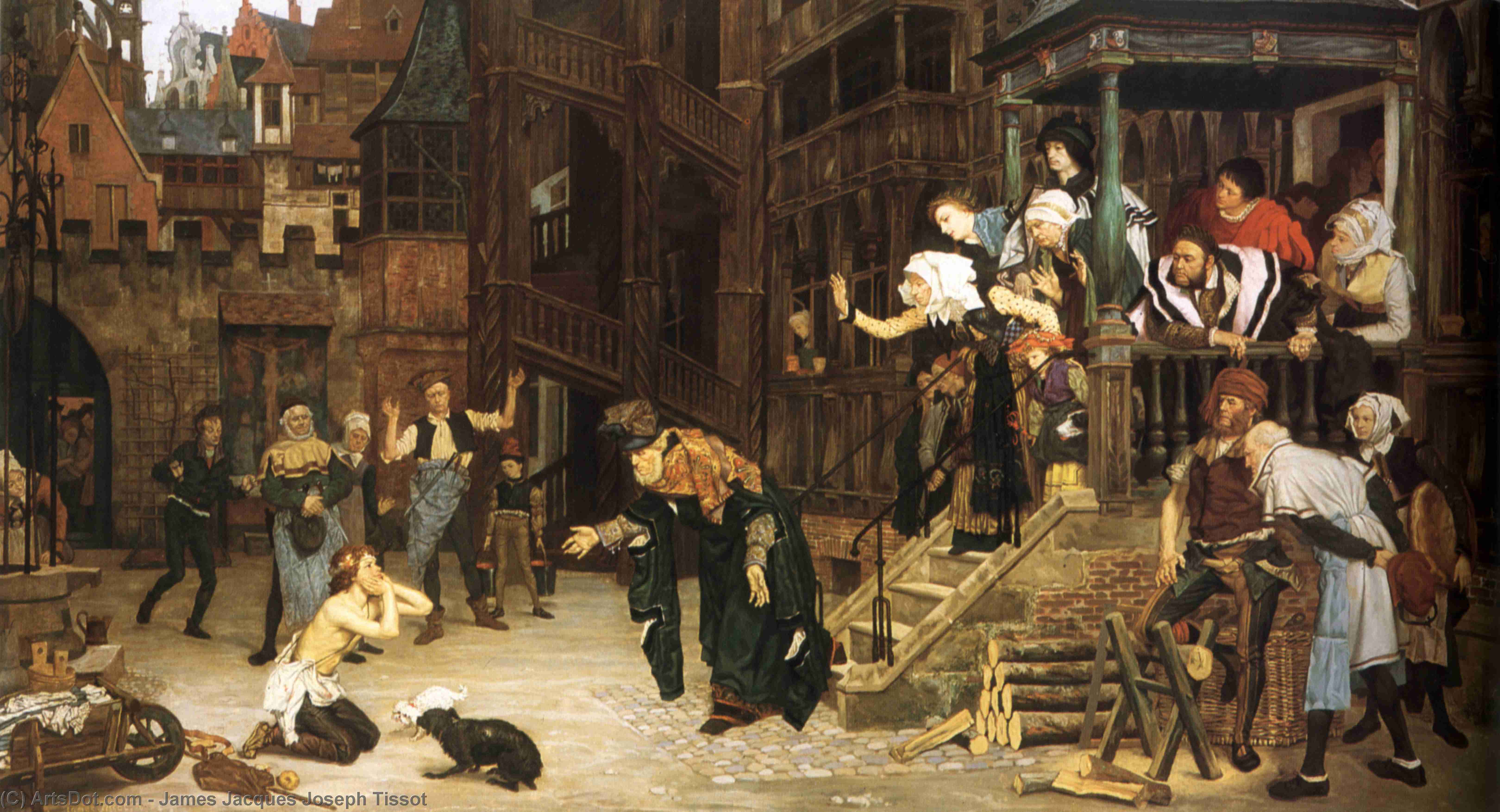 WikiOO.org - אנציקלופדיה לאמנויות יפות - ציור, יצירות אמנות James Jacques Joseph Tissot - The Return of the Prodigal Son