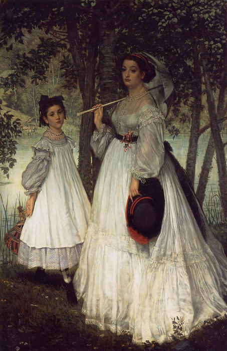 WikiOO.org - אנציקלופדיה לאמנויות יפות - ציור, יצירות אמנות James Jacques Joseph Tissot - The Two Sisters; Portrait