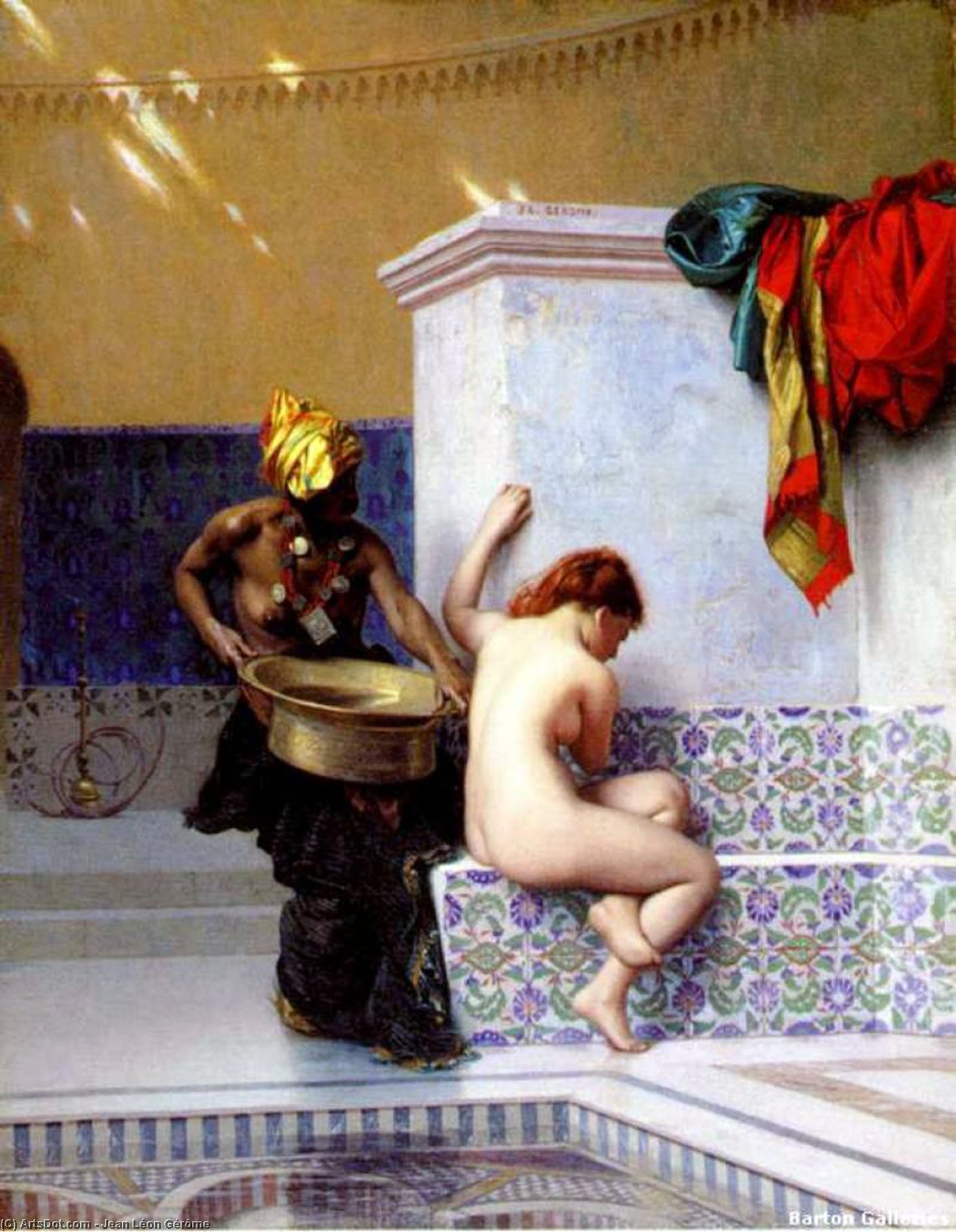 Wikioo.org - Bách khoa toàn thư về mỹ thuật - Vẽ tranh, Tác phẩm nghệ thuật Jean Léon Gérôme - Bain turc ou Bain maure (deux femmes)