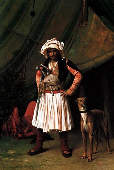 Wikioo.org - Die Enzyklopädie bildender Kunst - Malerei, Kunstwerk von Jean Léon Gérôme - Bashi-Bazouk und sein Hund