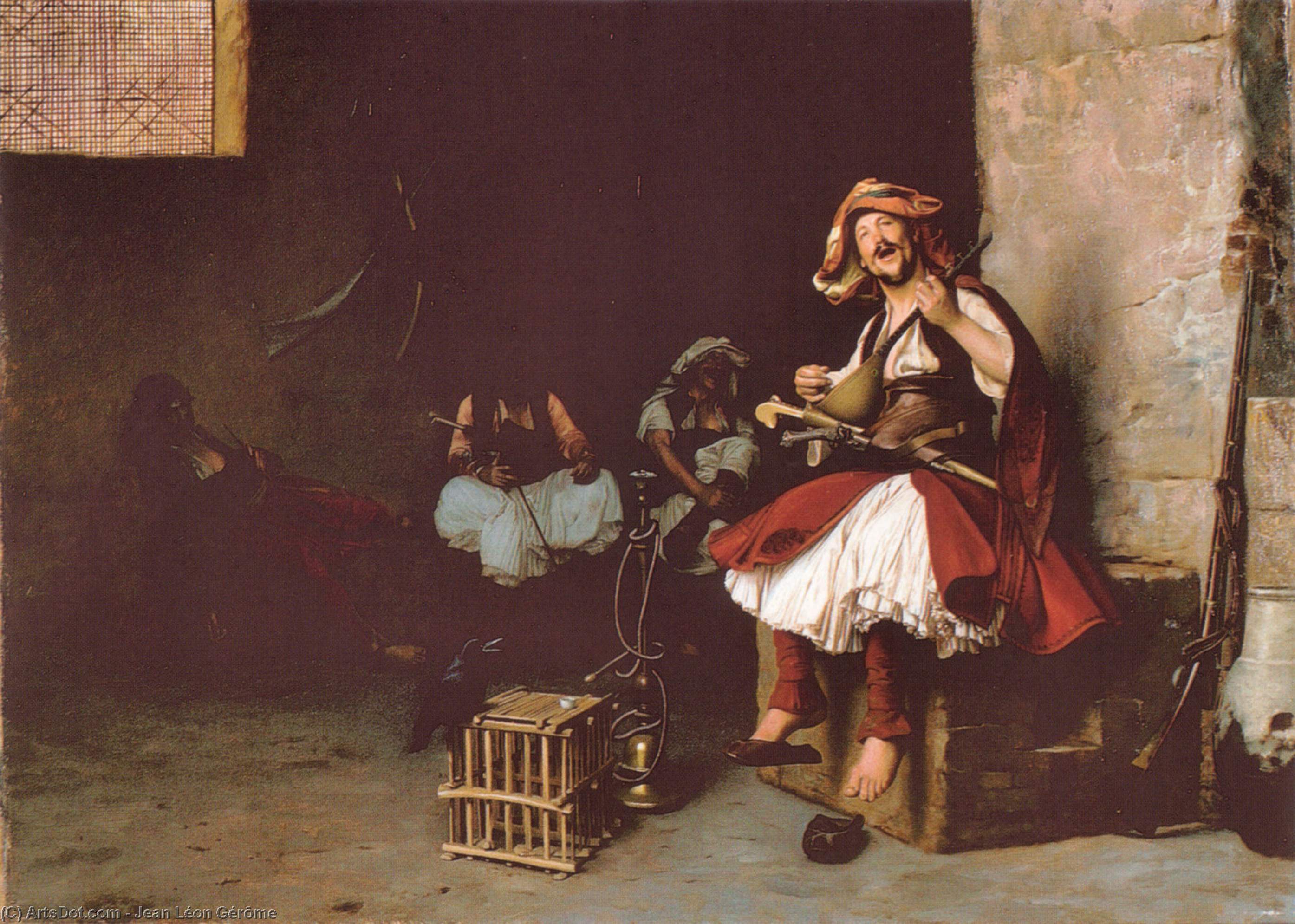 Wikioo.org - The Encyclopedia of Fine Arts - Painting, Artwork by Jean Léon Gérôme - Bashi-Bazouk Singing