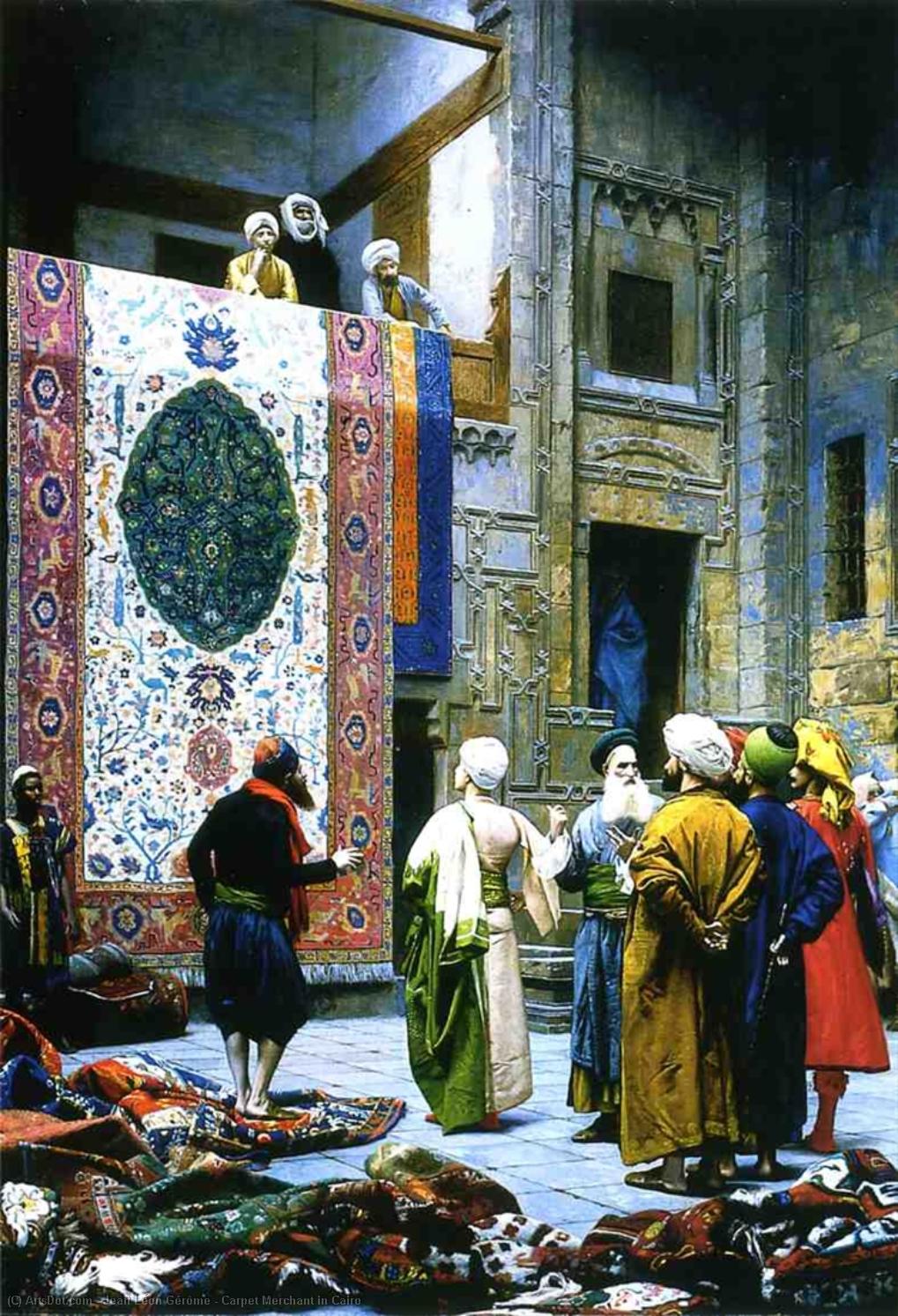 WikiOO.org - Εγκυκλοπαίδεια Καλών Τεχνών - Ζωγραφική, έργα τέχνης Jean Léon Gérôme - Carpet Merchant in Cairo