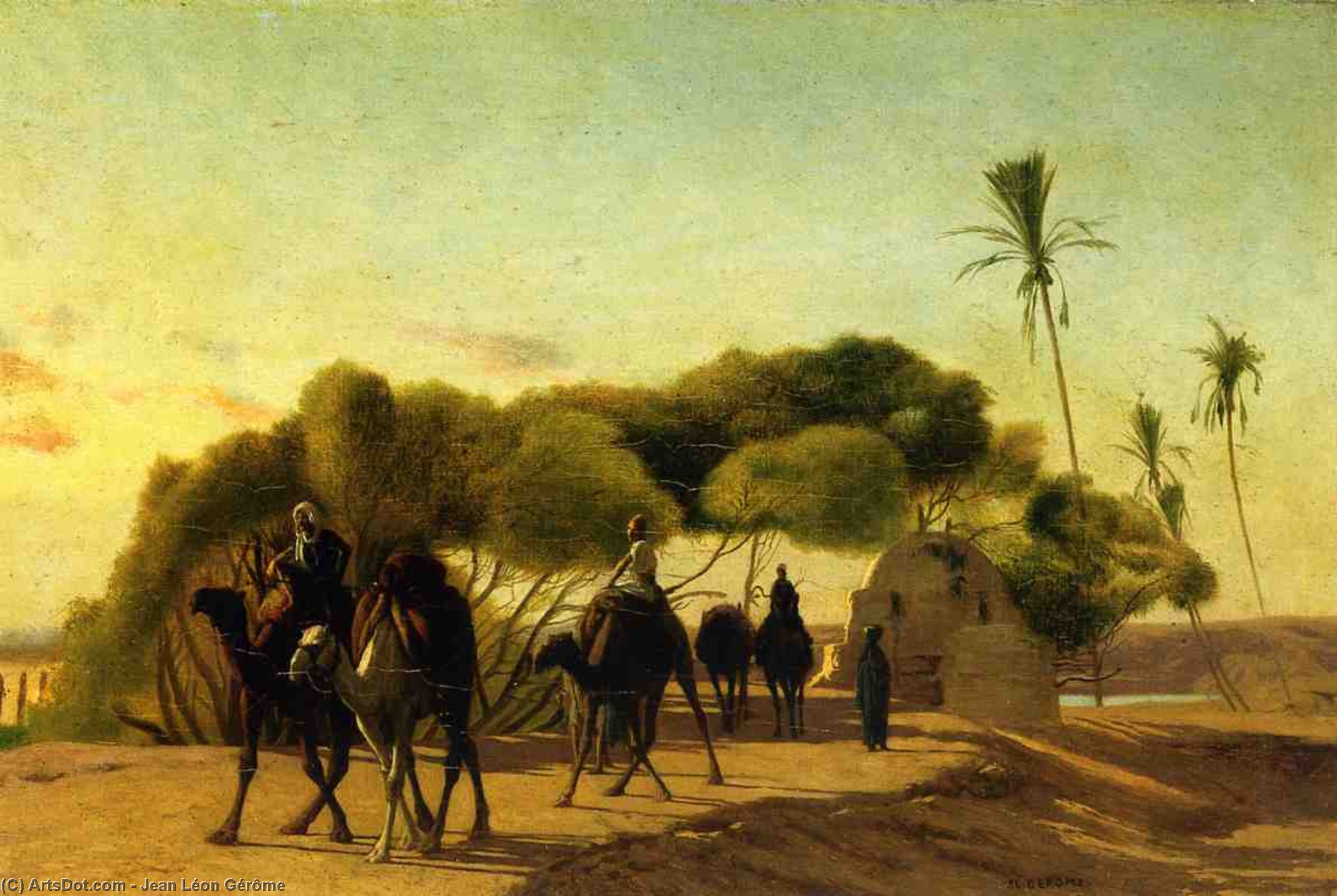 Wikioo.org - The Encyclopedia of Fine Arts - Painting, Artwork by Jean Léon Gérôme - Dam on the Nile