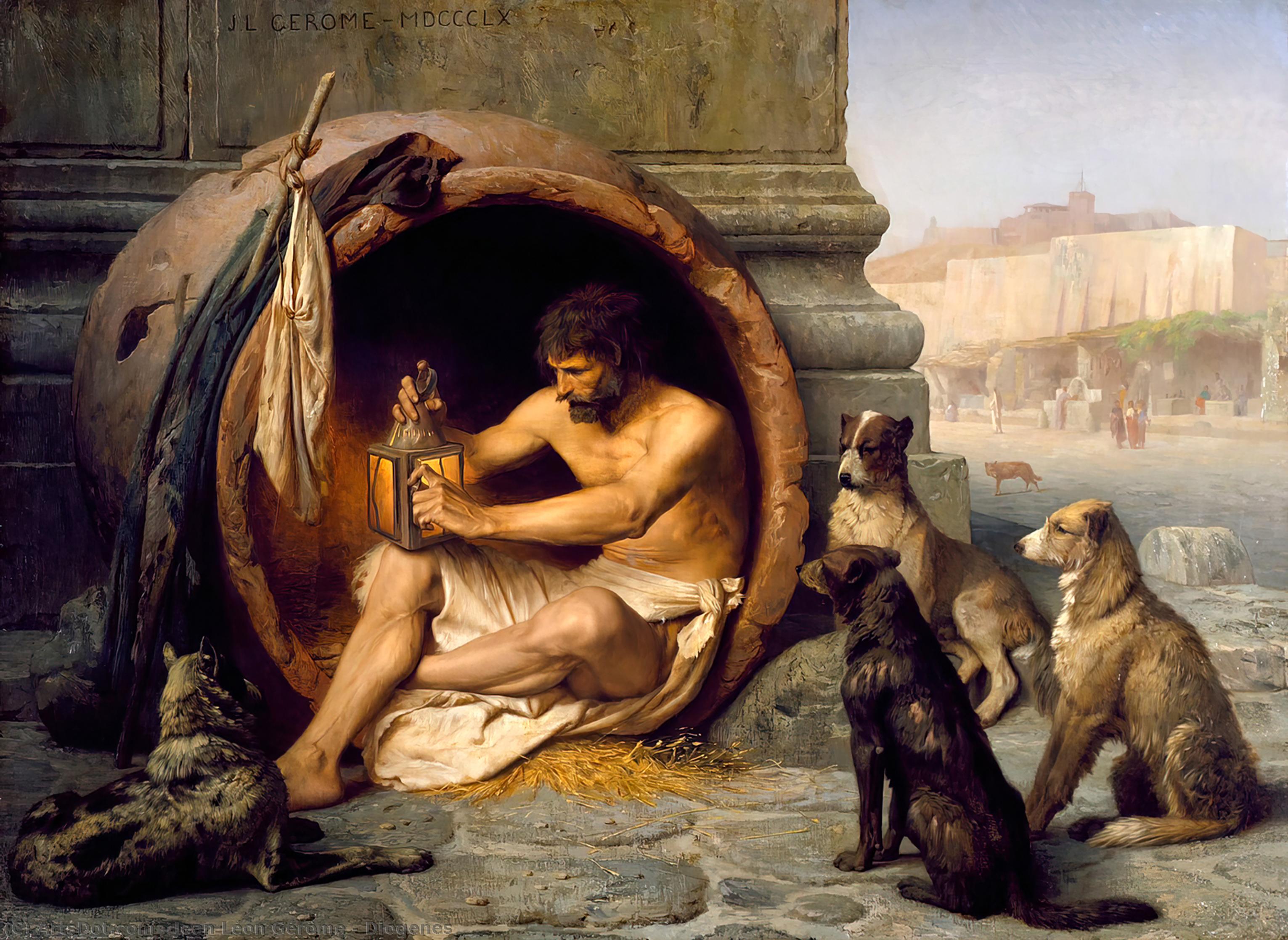 Wikioo.org - The Encyclopedia of Fine Arts - Painting, Artwork by Jean Léon Gérôme - Diogenes