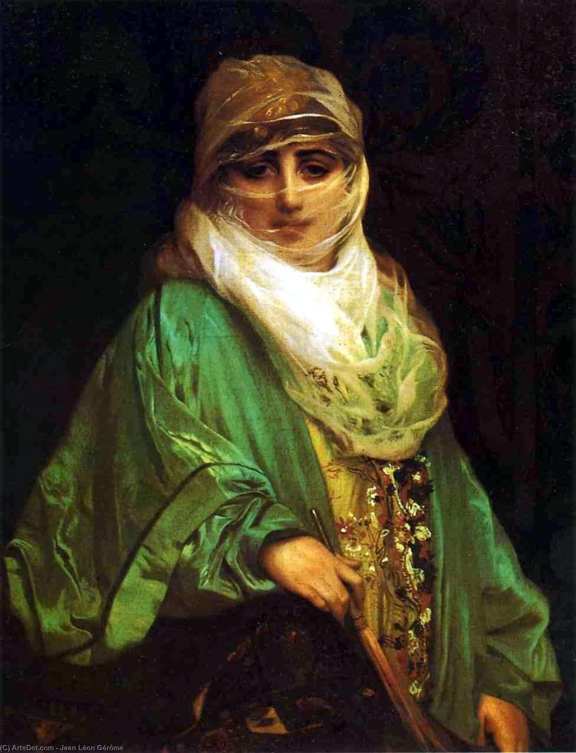 Wikioo.org – La Enciclopedia de las Bellas Artes - Pintura, Obras de arte de Jean Léon Gérôme - Femme Delaware Constantinopla