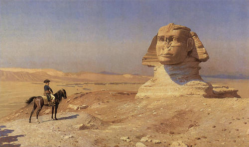 Wikioo.org - The Encyclopedia of Fine Arts - Painting, Artwork by Jean Léon Gérôme - General Bonaparte Before the Sphinx