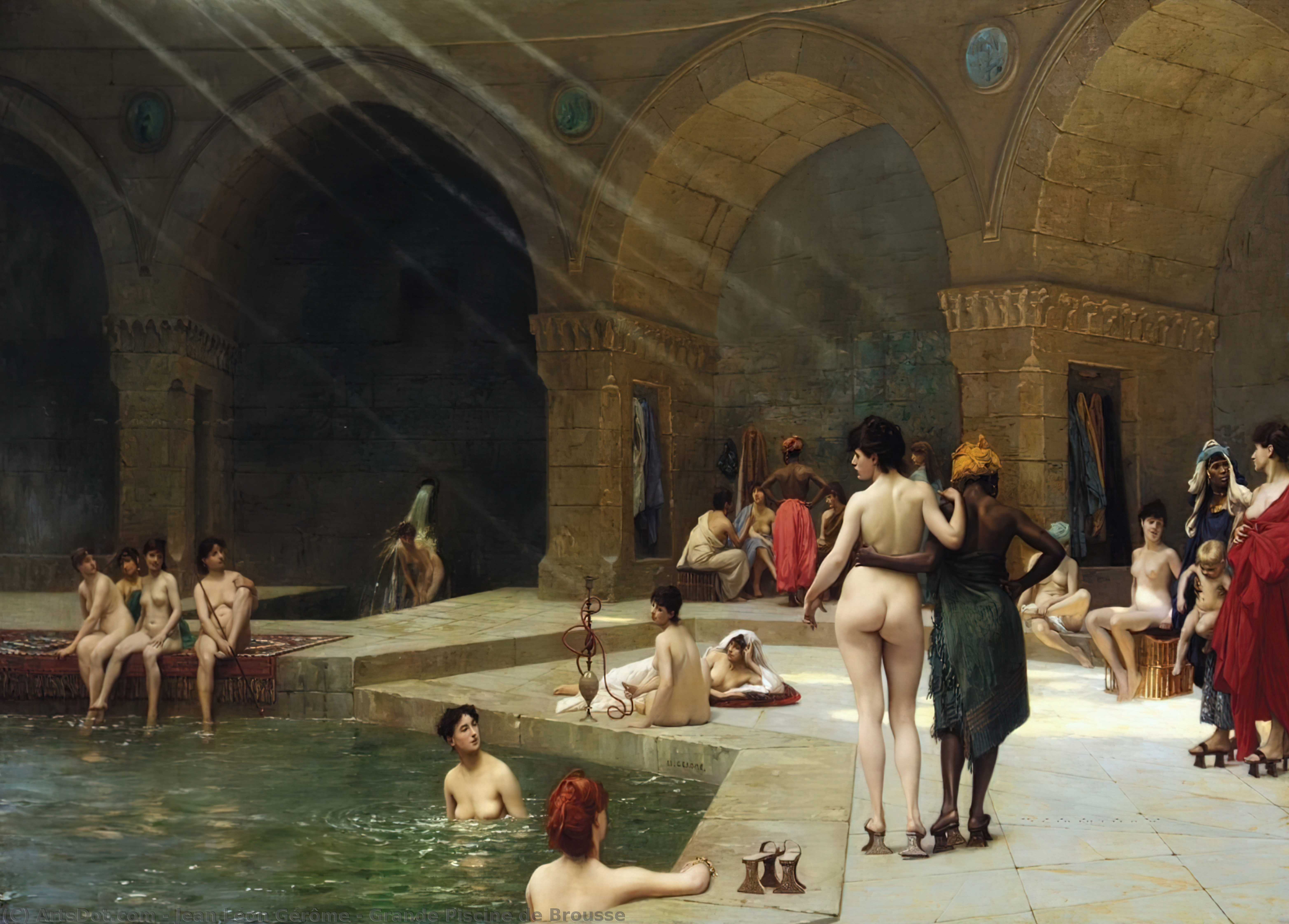 Wikioo.org - The Encyclopedia of Fine Arts - Painting, Artwork by Jean Léon Gérôme - Grande Piscine de Brousse