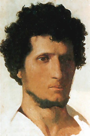 WikiOO.org - Encyclopedia of Fine Arts - Maľba, Artwork Jean Léon Gérôme - Head of a Peasant of the Roman Campagna