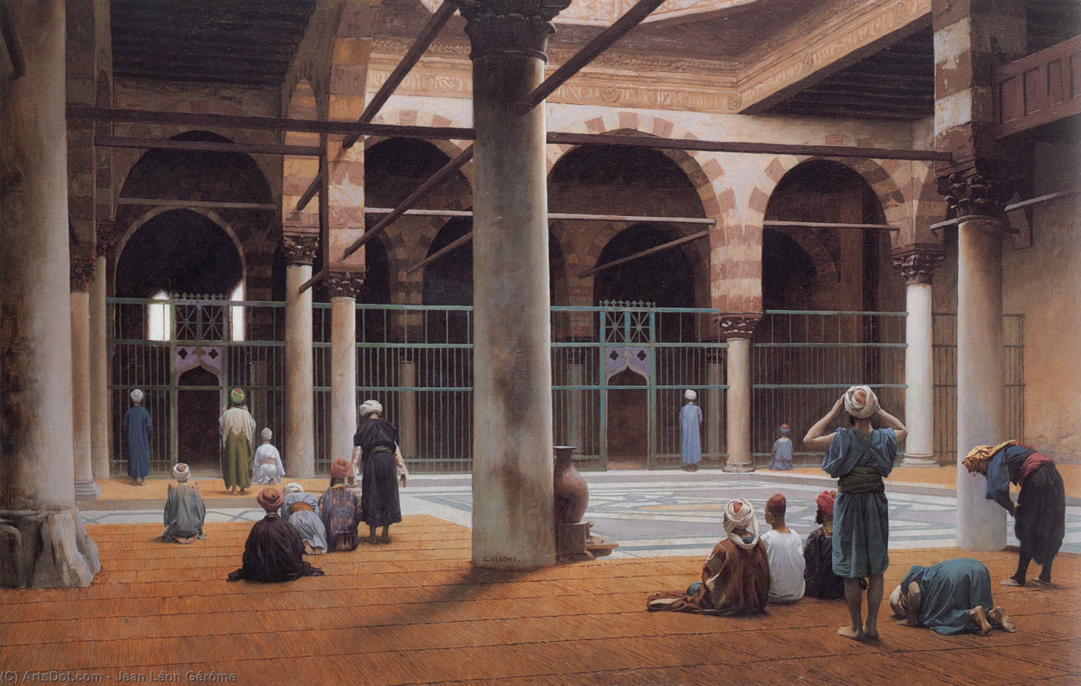 WikiOO.org - Енциклопедия за изящни изкуства - Живопис, Произведения на изкуството Jean Léon Gérôme - Interior of a Mosque
