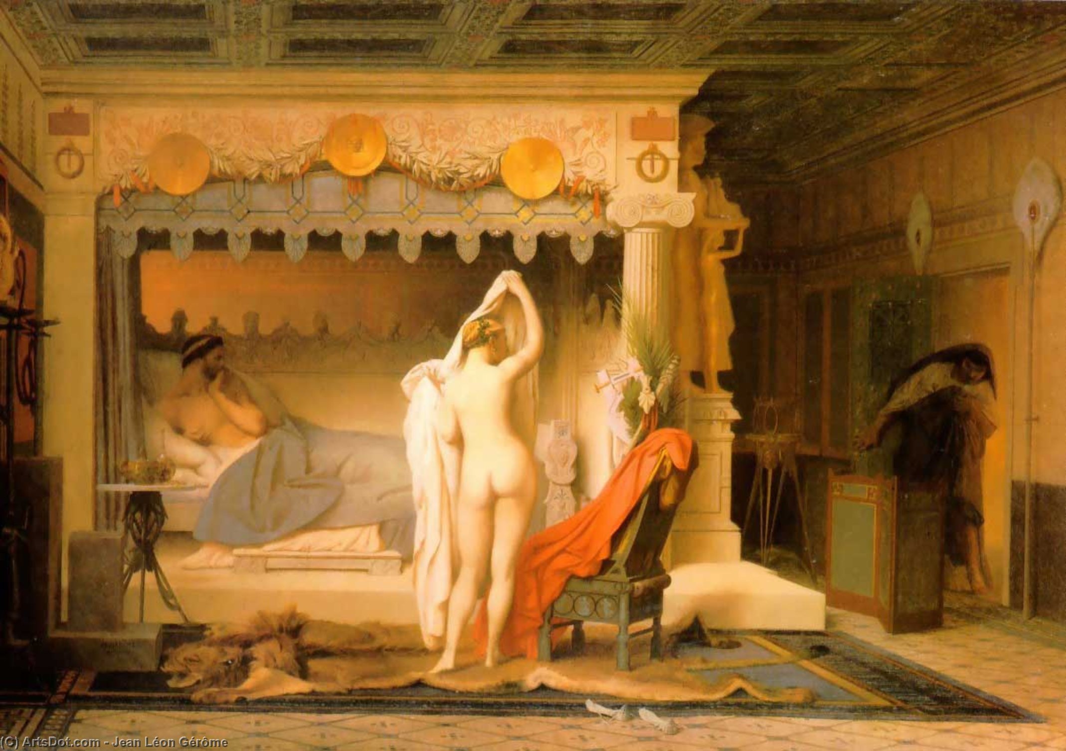 WikiOO.org - Encyclopedia of Fine Arts - Lukisan, Artwork Jean Léon Gérôme - King Candaules