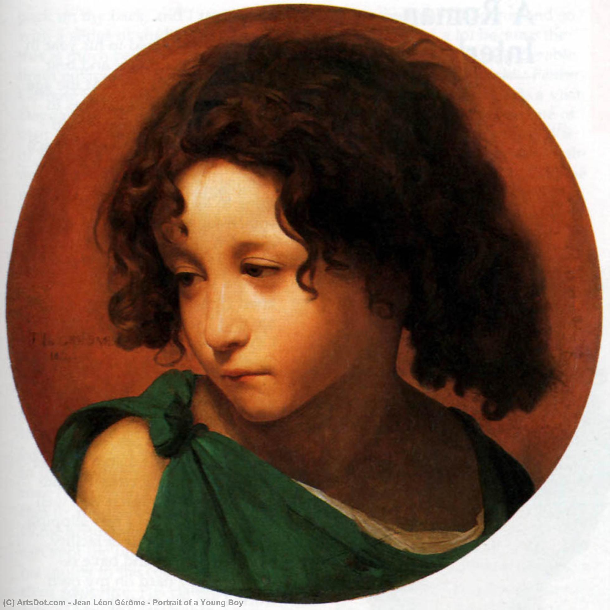 Wikioo.org - The Encyclopedia of Fine Arts - Painting, Artwork by Jean Léon Gérôme - Portrait of a Young Boy