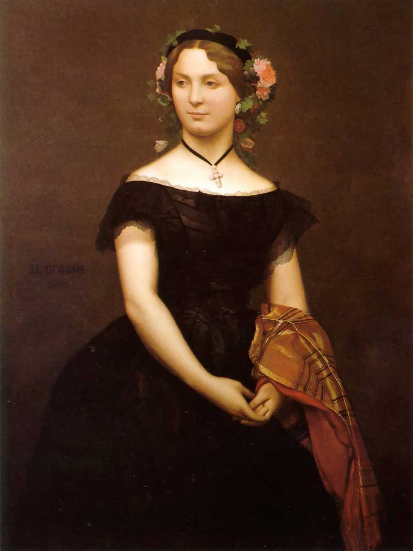 Wikoo.org - موسوعة الفنون الجميلة - اللوحة، العمل الفني Jean Léon Gérôme - Portrait of Mlle Durand