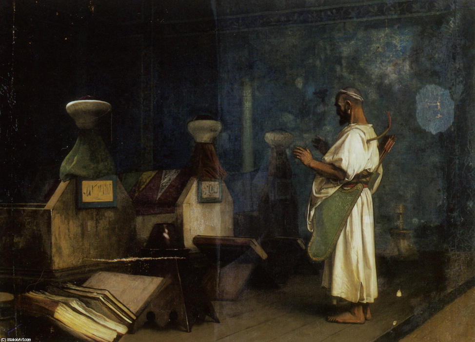 WikiOO.org - Encyclopedia of Fine Arts - Målning, konstverk Jean Léon Gérôme - Prayer at the Sultans Toumb