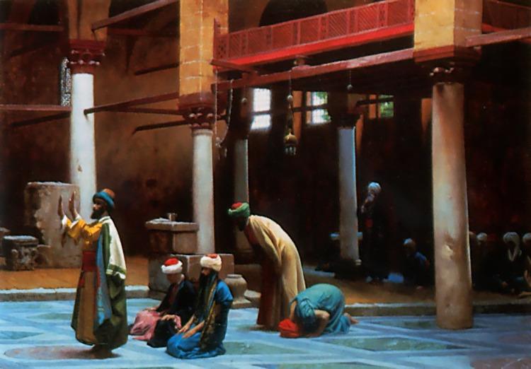 Wikioo.org - The Encyclopedia of Fine Arts - Painting, Artwork by Jean Léon Gérôme - Prayer in the Mosque