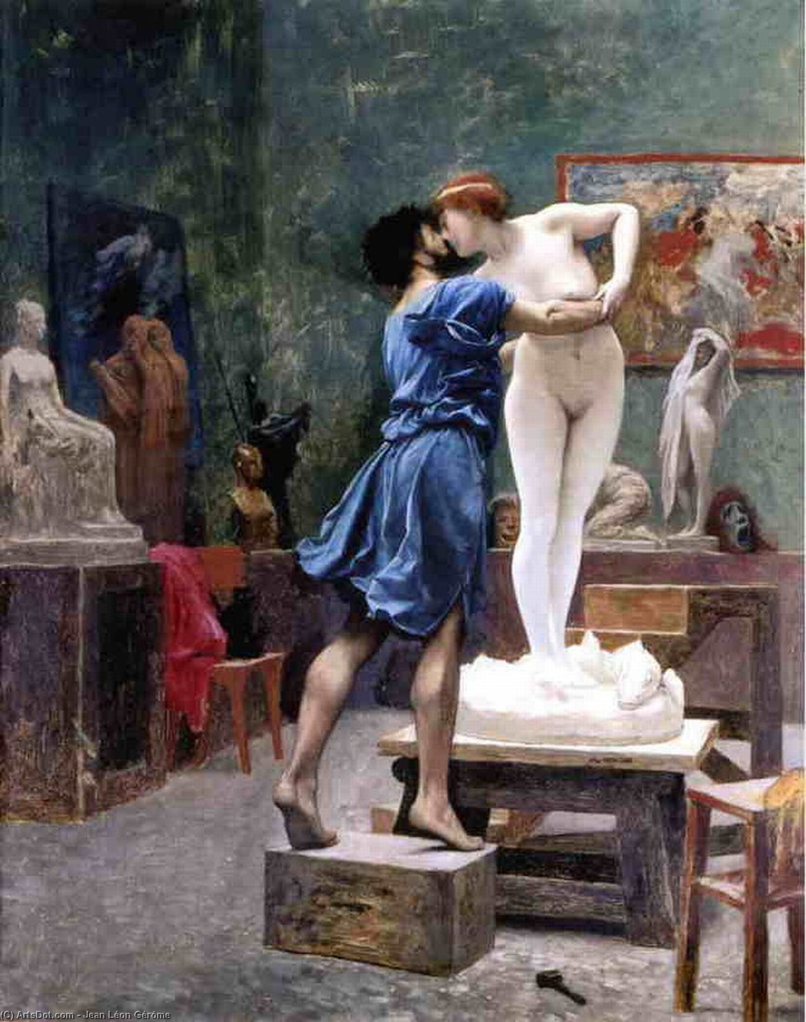 Wikioo.org - The Encyclopedia of Fine Arts - Painting, Artwork by Jean Léon Gérôme - Pygmalion and Galatea (study)