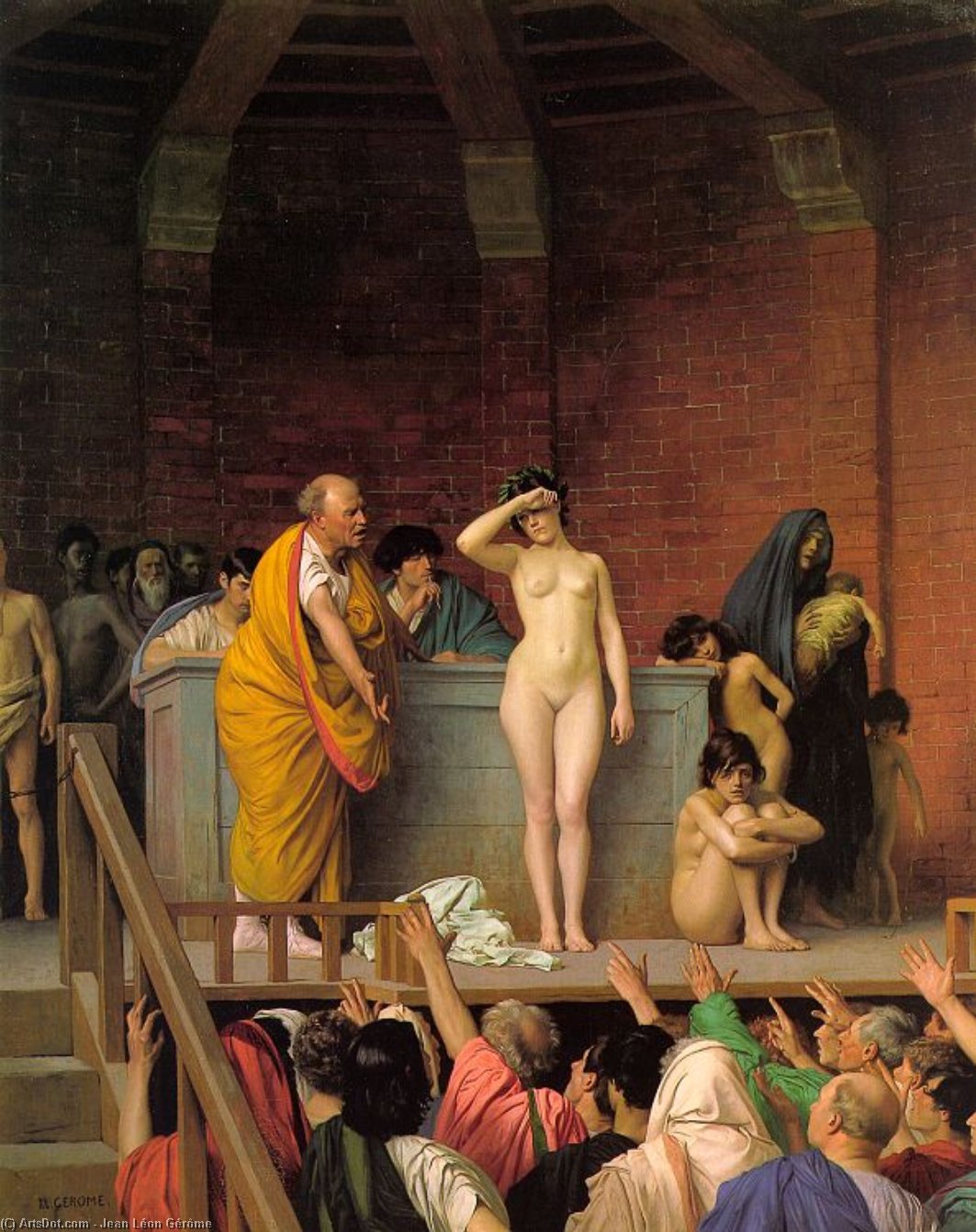 WikiOO.org - Encyclopedia of Fine Arts - Maleri, Artwork Jean Léon Gérôme - Slave Auction