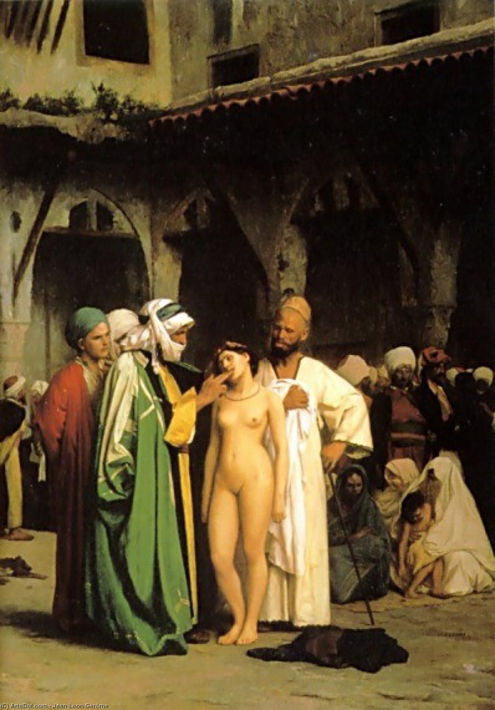 Wikioo.org - สารานุกรมวิจิตรศิลป์ - จิตรกรรม Jean Léon Gérôme - Slave Market