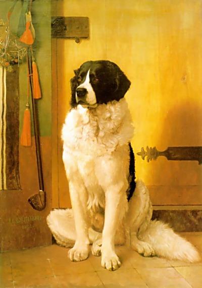 Wikioo.org - The Encyclopedia of Fine Arts - Painting, Artwork by Jean Léon Gérôme - Study of a Dog