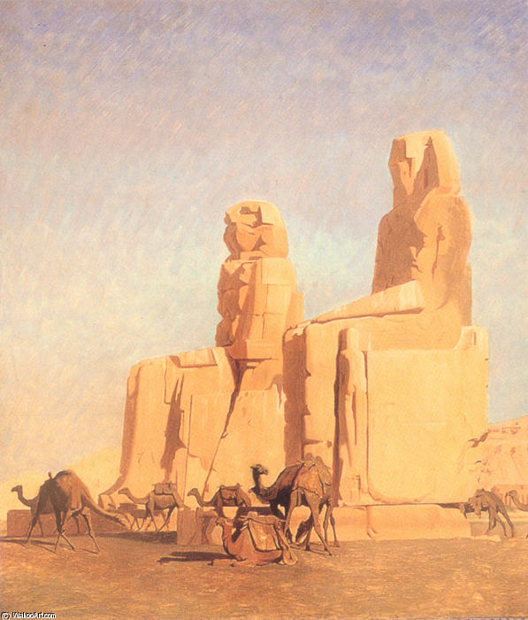 Wikioo.org - Bách khoa toàn thư về mỹ thuật - Vẽ tranh, Tác phẩm nghệ thuật Jean Léon Gérôme - The Colossi of Thebes, Memnon and Sesostris
