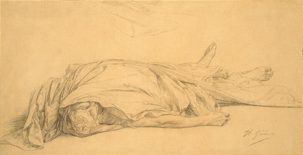 WikiOO.org - Εγκυκλοπαίδεια Καλών Τεχνών - Ζωγραφική, έργα τέχνης Jean Léon Gérôme - The Dead Caesar