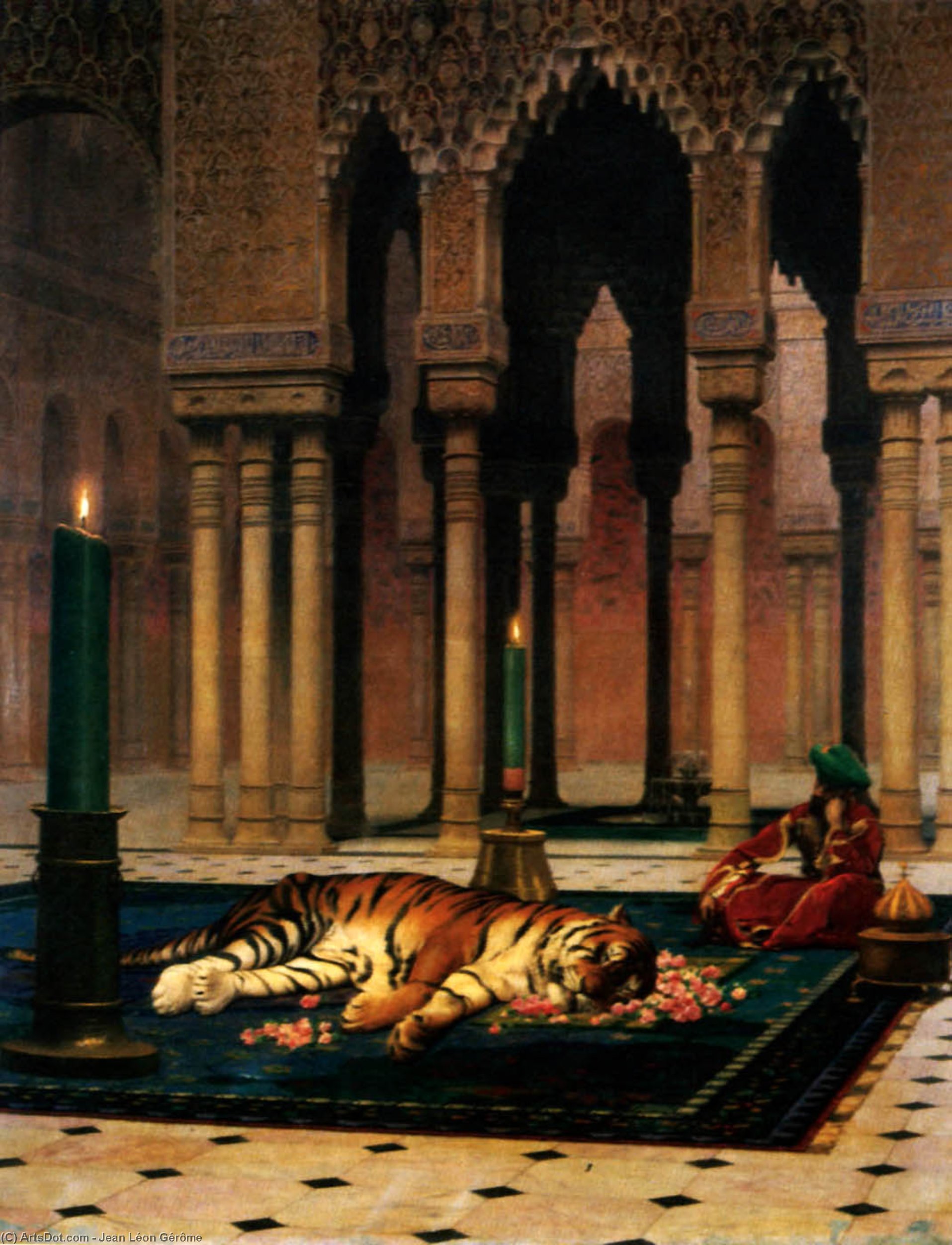 Wikioo.org - The Encyclopedia of Fine Arts - Painting, Artwork by Jean Léon Gérôme - The Grief of the Pasha (Variant)