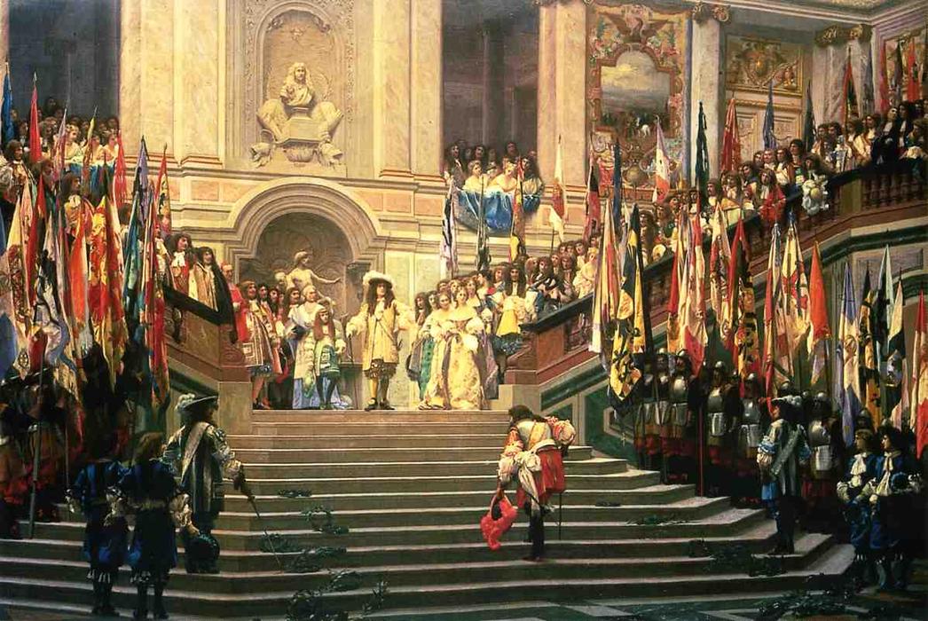 WikiOO.org - Encyclopedia of Fine Arts - Maalaus, taideteos Jean Léon Gérôme - The Reception for Prince Conde at Versailles