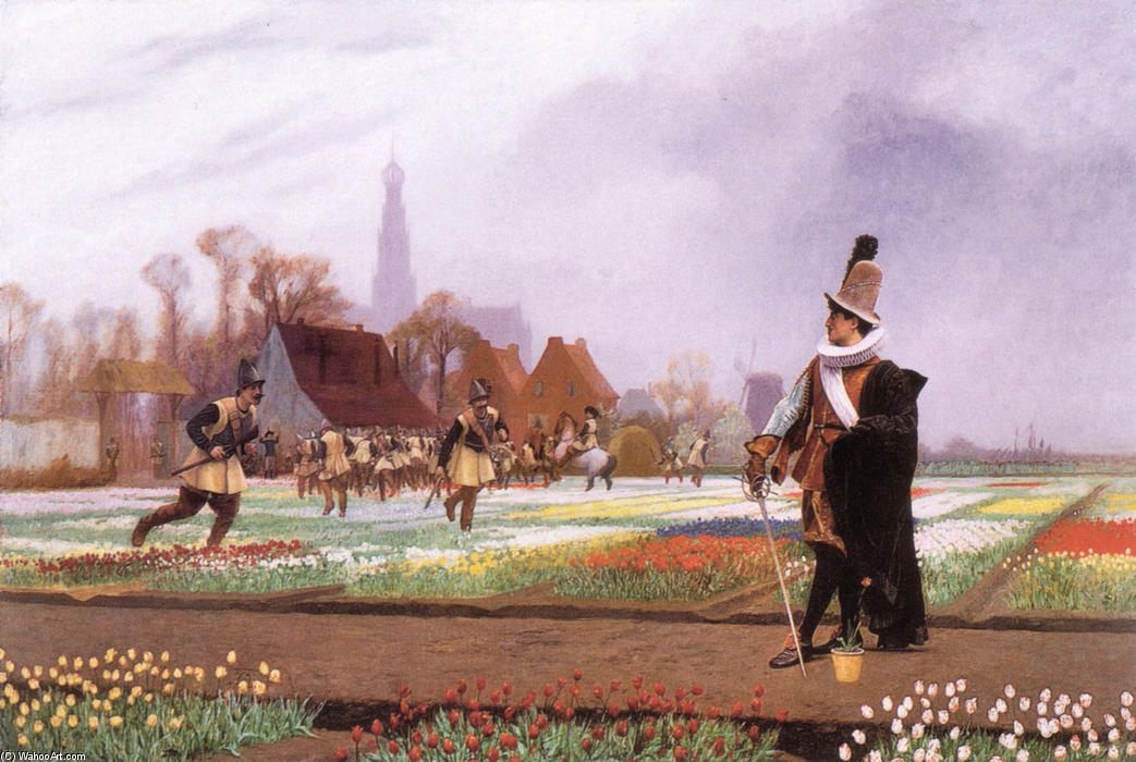 Wikioo.org - Bách khoa toàn thư về mỹ thuật - Vẽ tranh, Tác phẩm nghệ thuật Jean Léon Gérôme - The Tulip Folly