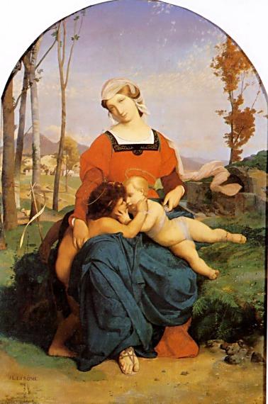 Wikoo.org - موسوعة الفنون الجميلة - اللوحة، العمل الفني Jean Léon Gérôme - The Virgin, the Infant Jesus and St John