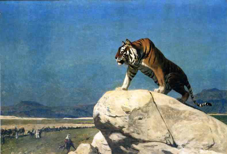 Wikioo.org - สารานุกรมวิจิตรศิลป์ - จิตรกรรม Jean Léon Gérôme - Tiger on the Lookout