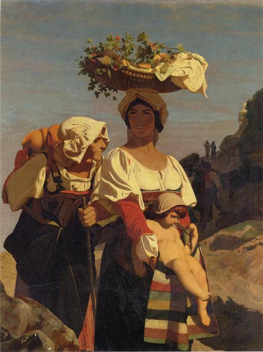 Wikioo.org - Bách khoa toàn thư về mỹ thuật - Vẽ tranh, Tác phẩm nghệ thuật Jean Léon Gérôme - Two Italian Peasant Women and an Infant