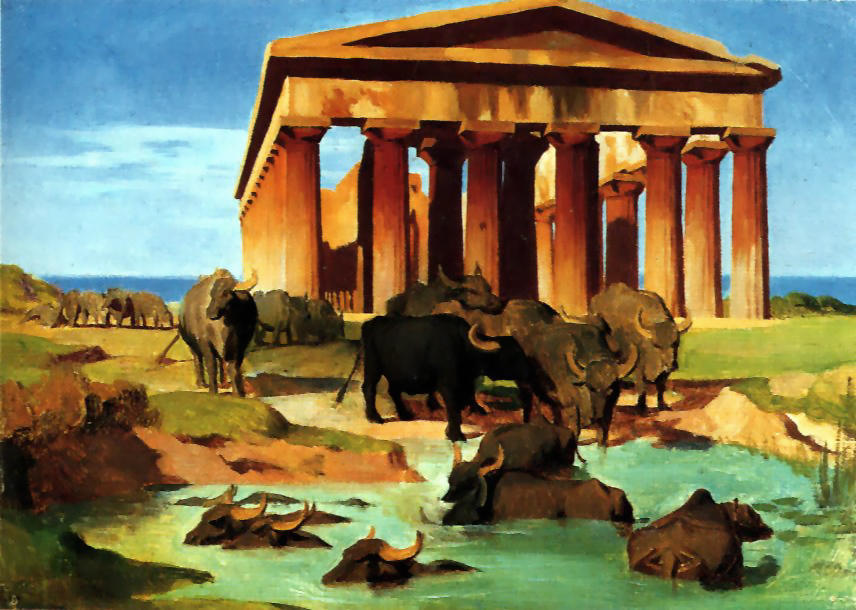 Wikioo.org - The Encyclopedia of Fine Arts - Painting, Artwork by Jean Léon Gérôme - View of Paestum