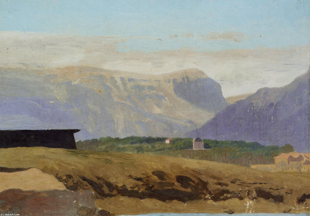 WikiOO.org - Encyclopedia of Fine Arts - Målning, konstverk Jean Léon Gérôme - Village Dans Une Vallee