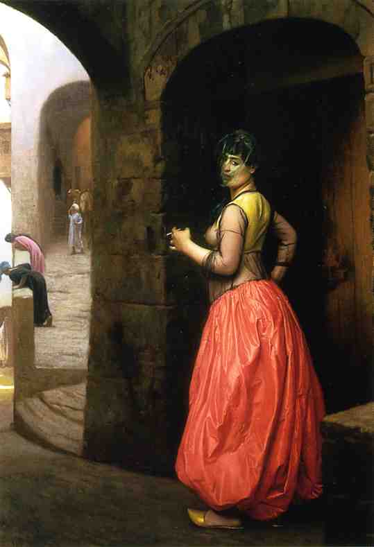 WikiOO.org - Encyclopedia of Fine Arts - Maalaus, taideteos Jean Léon Gérôme - Woman from Cairo, Smoking a Cigarette