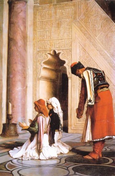 Wikoo.org - موسوعة الفنون الجميلة - اللوحة، العمل الفني Jean Léon Gérôme - Young Greeks at the Mosque