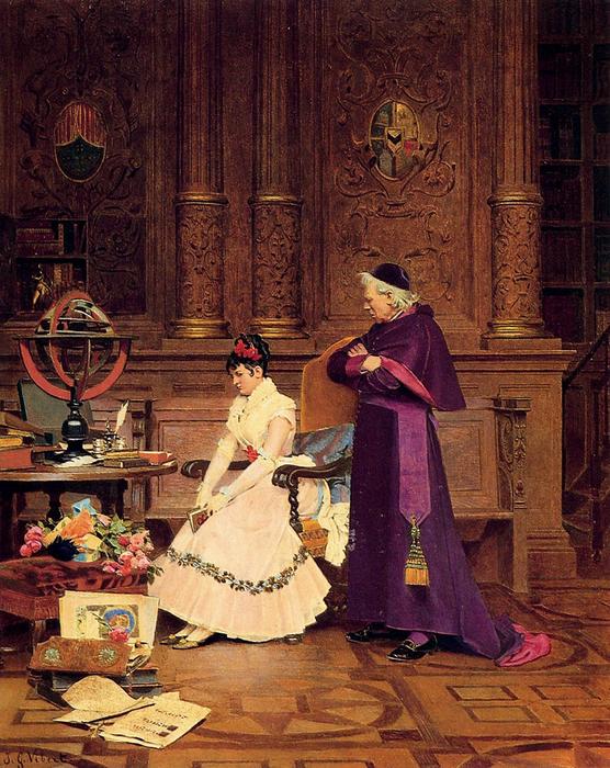 Wikioo.org - The Encyclopedia of Fine Arts - Painting, Artwork by Jean Georges Vibert - The Reprimand