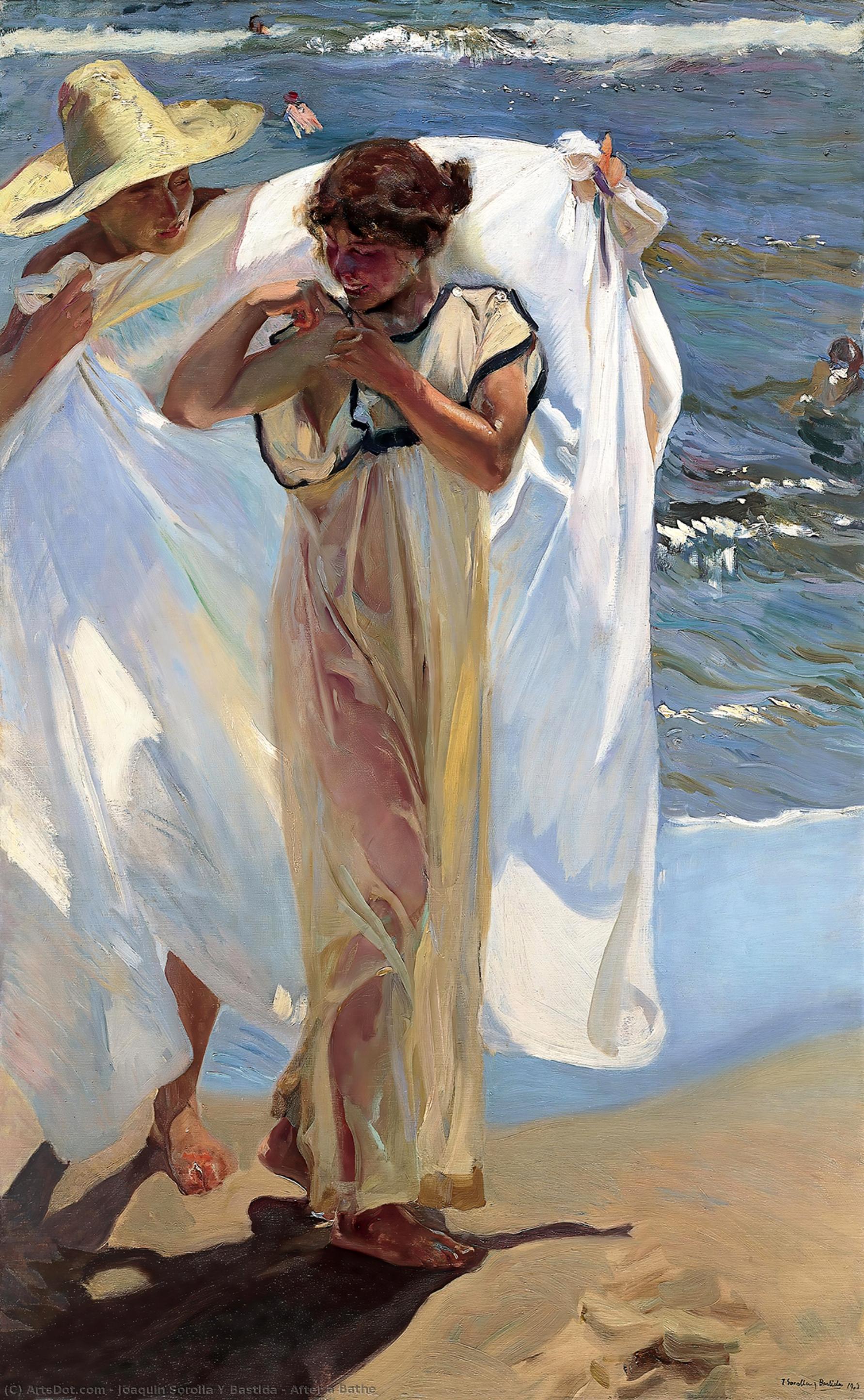 Wikioo.org - The Encyclopedia of Fine Arts - Painting, Artwork by Joaquin Sorolla Y Bastida - After a Bathe